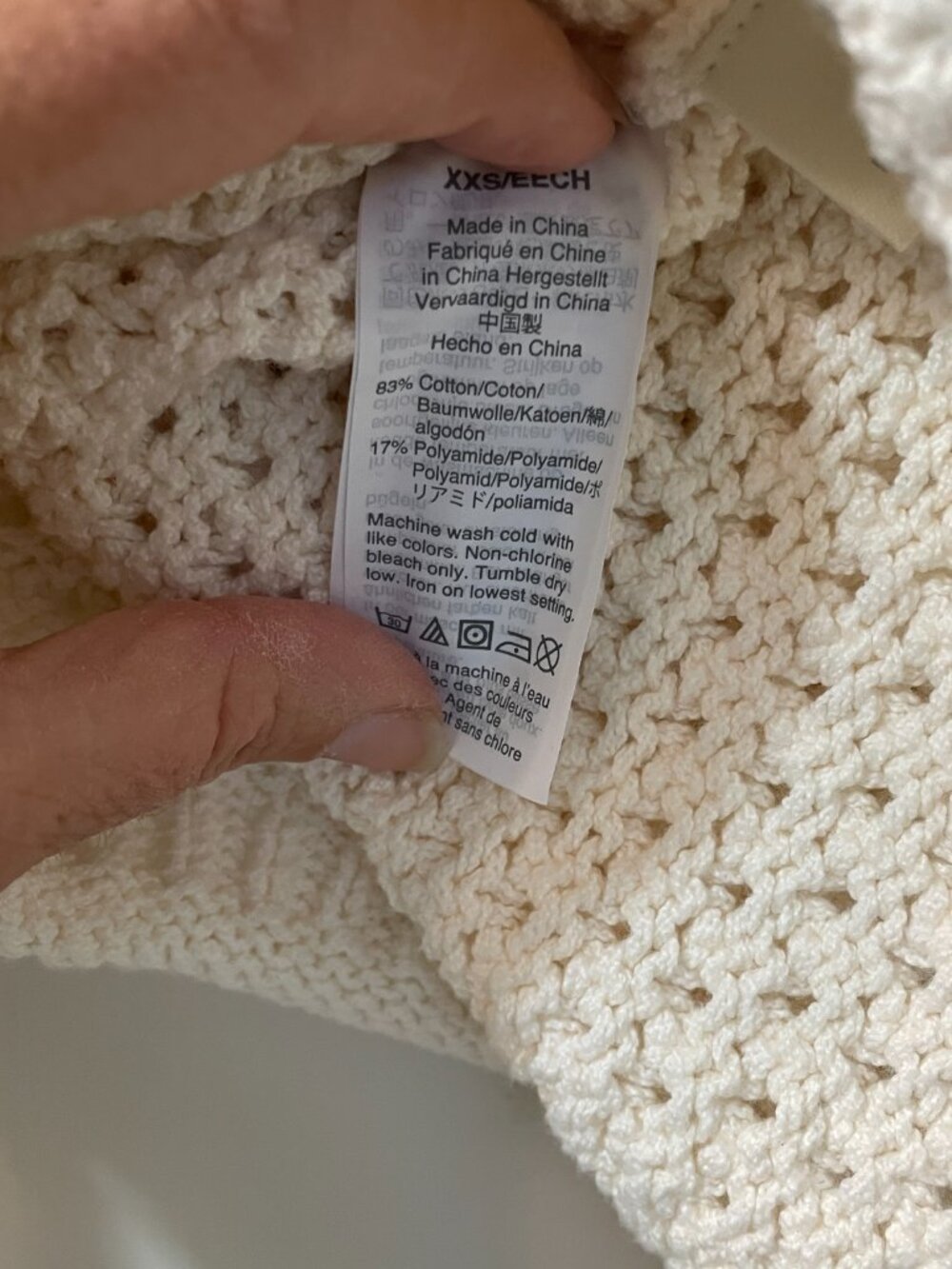 Madewell Pullover Sweater Open Stitch Austen in Cream Cotton Blend size XXS - Picture 8 of 9